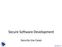 Secure Software Development: Security Use Cases & Model-Driven Security with UML