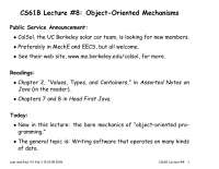 Object-Oriented Mechanisms - Data Structures and Advanced Programming ...