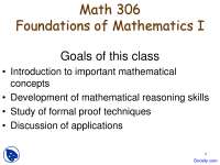 Foundations of Mathematics - Foundations of Mathematics - Lecture Slides