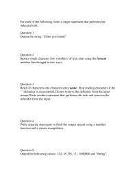 C++ Programming: Input and Output Statements