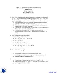 Recurrence Relation - Discrete Mathematics - Homework