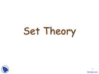 Set Theory - Foundations of Mathematics - Lecture Slides