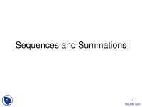 Sequences and Summations - Discrete Mathematics - Lecture Slides