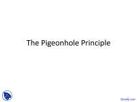 Pigeonhole Principle - Discrete Mathematics - Lecture Slides - Docsity