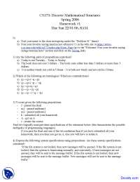 Pairs of Propositions Equivalent - Discrete Mathematics - Homework