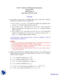 Inverse Function - Discrete Mathematics - Solved Homework