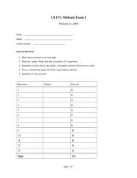 CS 173: Midterm Exam I - Mathematical Logic and Set Theory