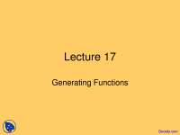 Generating Functions and Counting Combinations