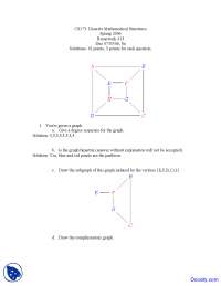 Degree Sequence for Graph - Discrete Mathematics - Solved Homework