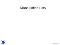 More Linked Lists - Data Algorithms - Lecture Slides - Docsity