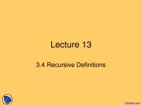 Recursive Definitions - Discrete Mathematics and its Applications - Lecture Slides