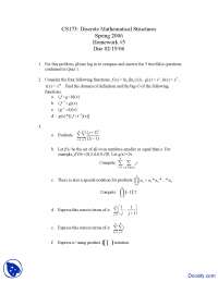 Domain of Definition - Discrete Mathematics - Homework
