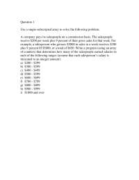Single Subscripted - Computers and Programming I - Home Work
