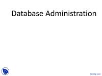 Database Administration - Database Management and Design - Lecture Slides