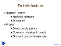 Rational Numbers - Foundations of Mathematics - Lecture Slides