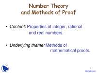 Number Theory - Foundations of Mathematics - Lecture Slides