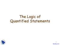 Understanding Quantified Statements: Predicates, Truth Sets, Quantifiers