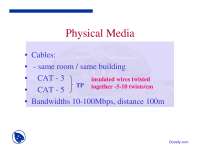 Physical Media - Computer Networks - Lecture Slides - Docsity