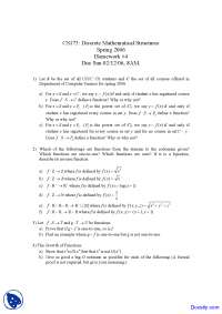 Inverse Function - Discrete Mathematics - Homework