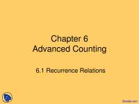 Advanced Counting - Discrete Mathematics and its Applications - Lecture Slides