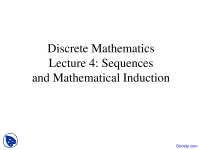 Discrete Mathematics Lecture 4: Sequences and Mathematical Induction