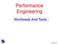Workloads And Tools  -  Computer Systems Performance Evaluation - Lecture Slides