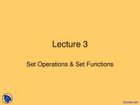Set Operations and Functions: Lecture Notes