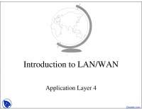 Application Layer Two - Local and Wide Area Networks - Lecture Slides