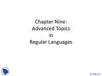 Advanced Topics - Automata and Complexity Theory - Lecture Slides