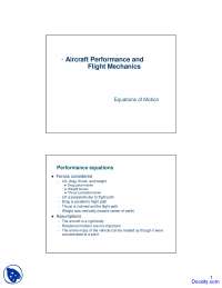 Equations of Motion - Aircraft Performance and Flight Mechanics ...