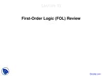First-Order Logic - Artificial Intelligence - Lecture Slides