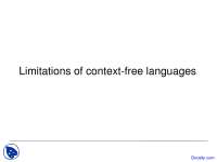 Limitations of Context Free Languages - Automata and Complexity Theory - Lecture Slides