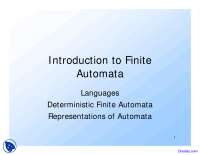 Languages - Automata and Complexity Theory - Lecture Slides