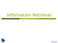 Information Retrieval - Introduction to Digital Libraries - Lecture Slides