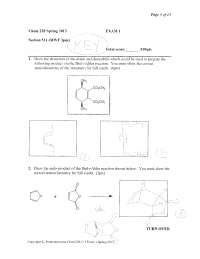 Exam 1 Solution - Organic Chemistry II - Spring 2013 | CHEM 228 - Docsity