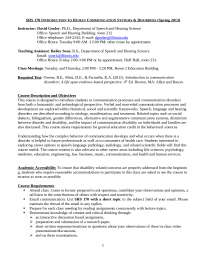 Introduction to Human Communication Systems & Disorders: Spring 2013 Course Overview - Pro