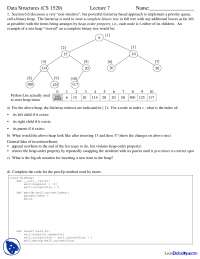 Complete Binary Tree - Data Structures - Lecture Notes - Docsity