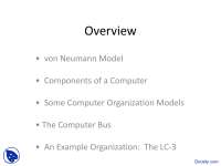 Von Neumann Model - Machine Organization - Lecture Slides
