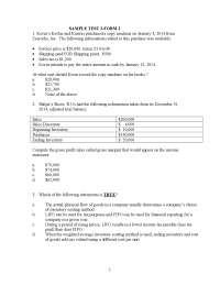 Sample Test 2 - Principles of Financial Accounting - 20114 | ACC 201
