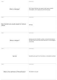 Ideology and Religion: Definitions and Connections