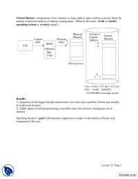 Virtual Memory - Intro to Computer Architecture - Lecture Notes - Docsity