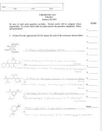 Exam 1 Solved Questions for Modern Organic Chemistry I | CHEM 2211 ...