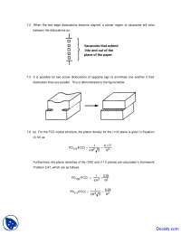 Edge Dislocations - Materials Science Engineering - Solved Quiz
