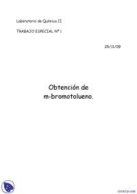 Obtención De M-Bromotolueno - Apuntes - Ingeniería Química
