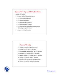 Types of Overlays - Pavement Managment System - Lecture Slides