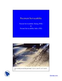 Pavement Serviceability - Pavement Managment System - Lecture Slides