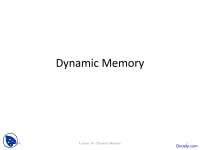 Dynamic Memory - Microcomputer Structures - Lecture Slides