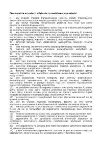 Ekonometria w testach - Notatki - Ekonometria