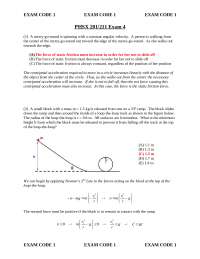 Exam 4 with Answers | General Physics I | PHSX 211 - Docsity