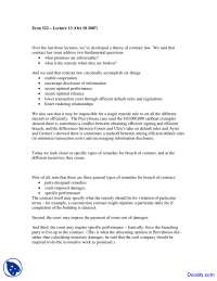 Party-Designed Remedies - Economics of Law - Lecture Notes